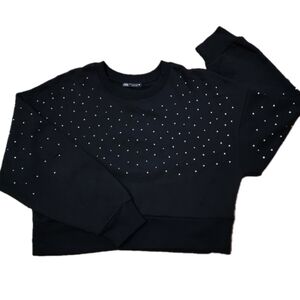 Zara Jewel Crop Sweatshirt